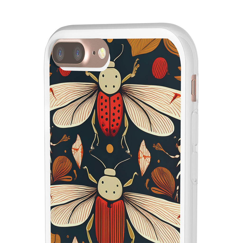 Bug Pattern Phone Case — Vintage Floral Firefly Design