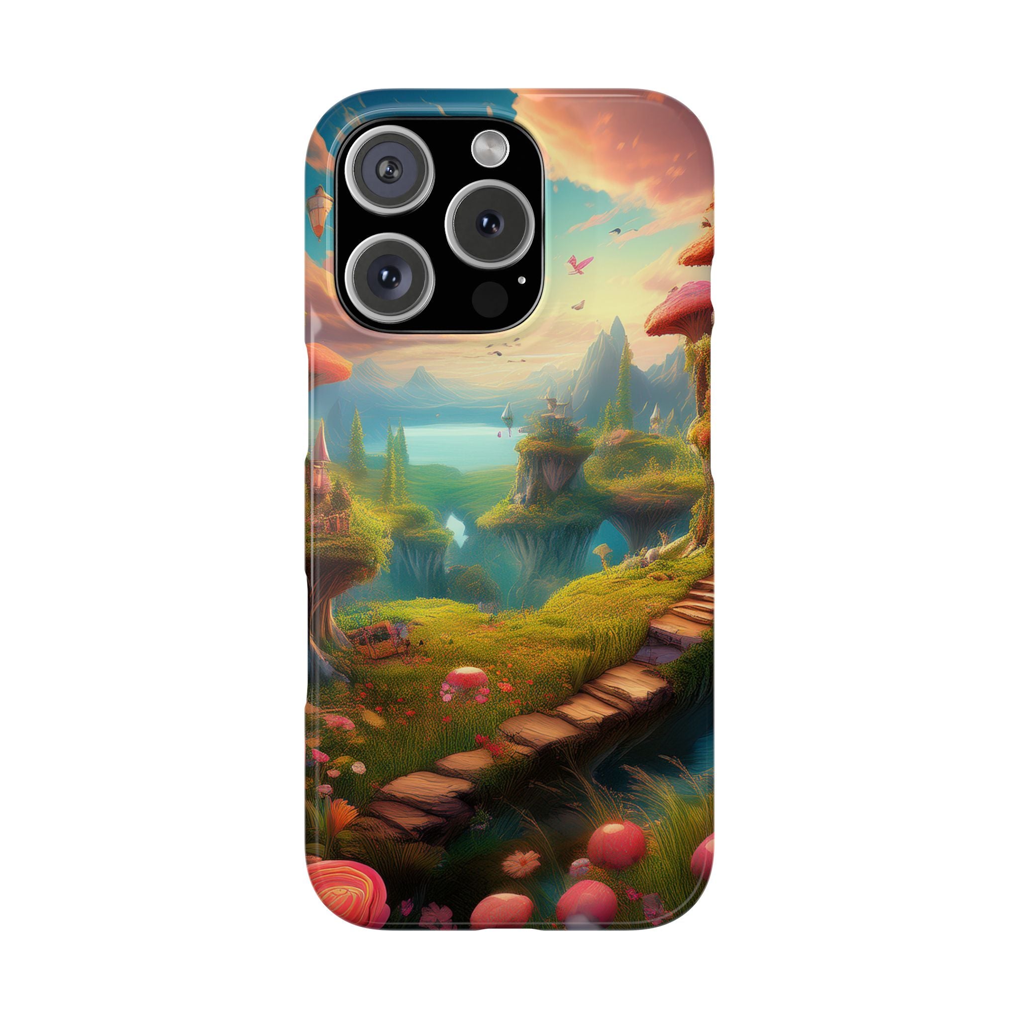 Fantasy Landscape Slim Phone Case — Enchanted Mushroom Path