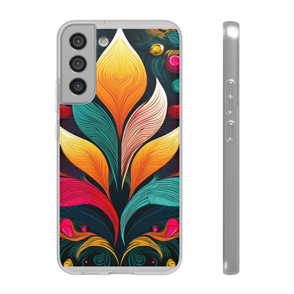 Floral Swirl Phone Case — Vibrant Boho Leaf Art Protective Cover