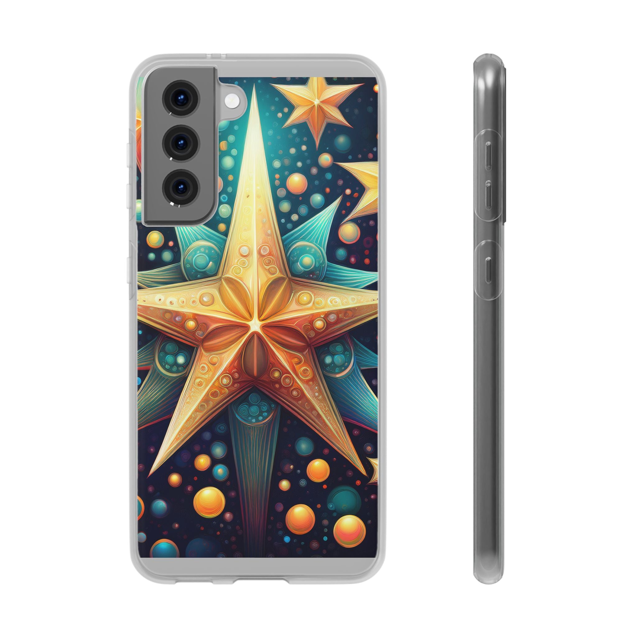 Starburst Galaxy Phone Case — Colorful Cosmic Star Design Flexible Case