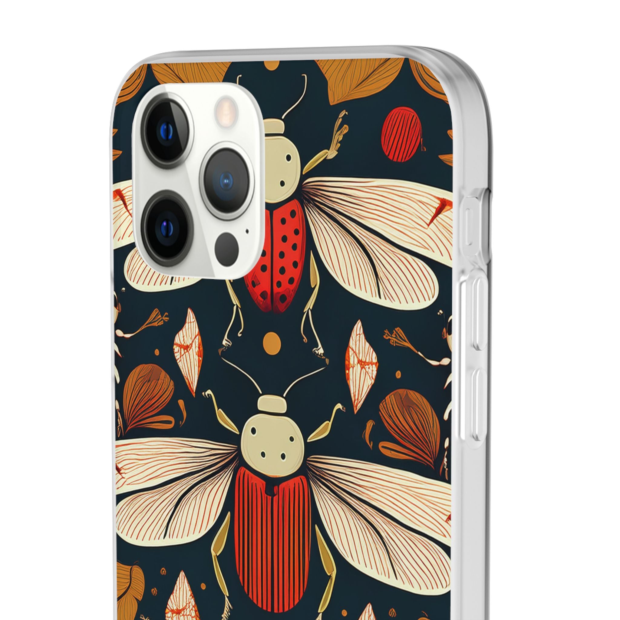 Bug Pattern Phone Case — Vintage Floral Firefly Design