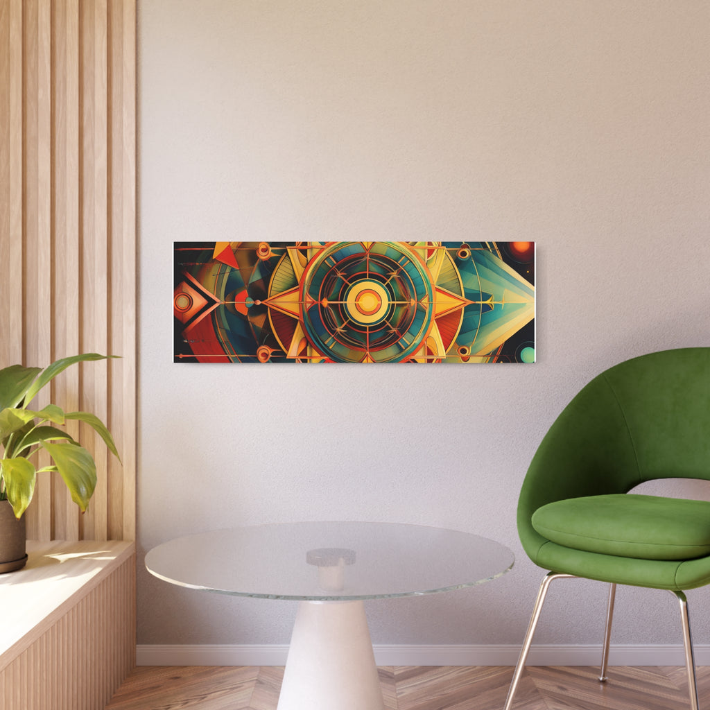 Geometric Compass Metal Art Sign — Abstract Nautical Wall Decor