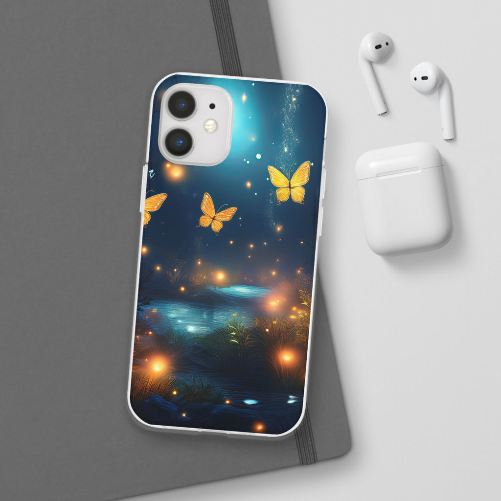Butterfly Night Sky Phone Case – Glowing Firefly Fantasy for iPhone