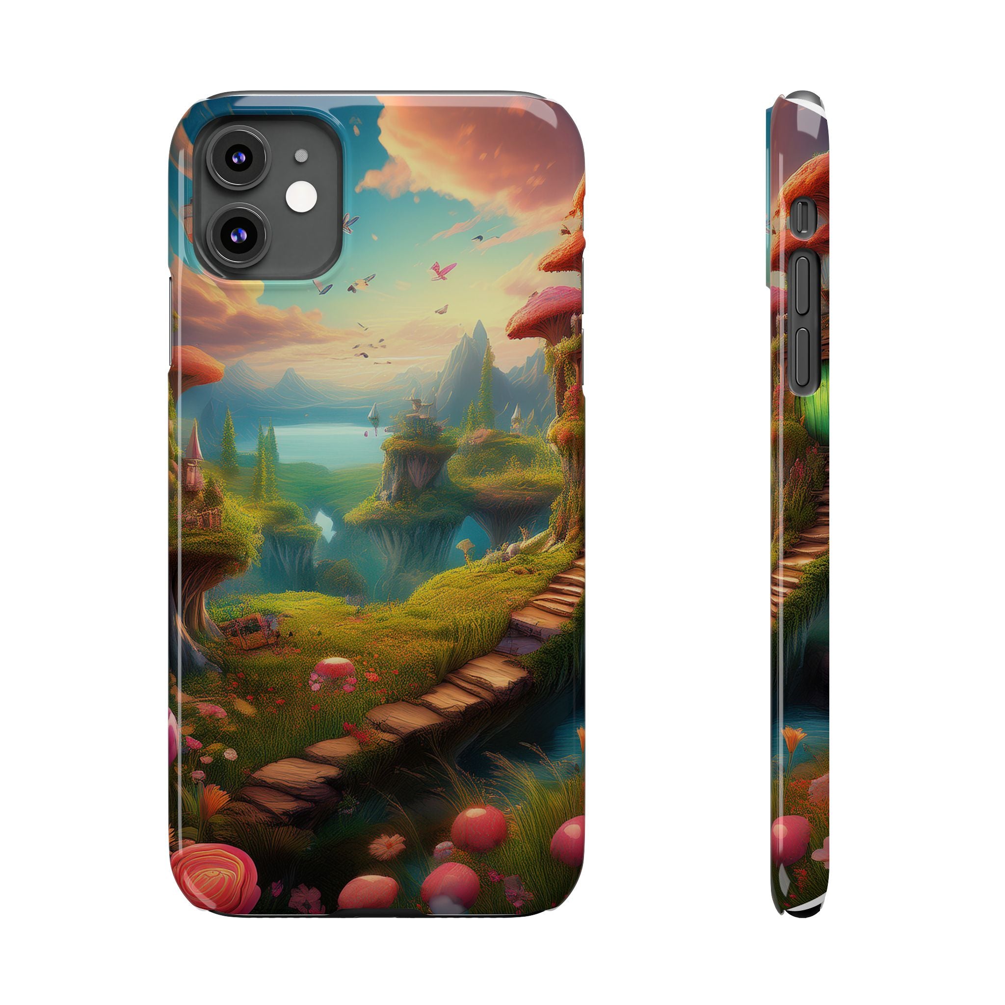 Fantasy Landscape Slim Phone Case — Enchanted Mushroom Path