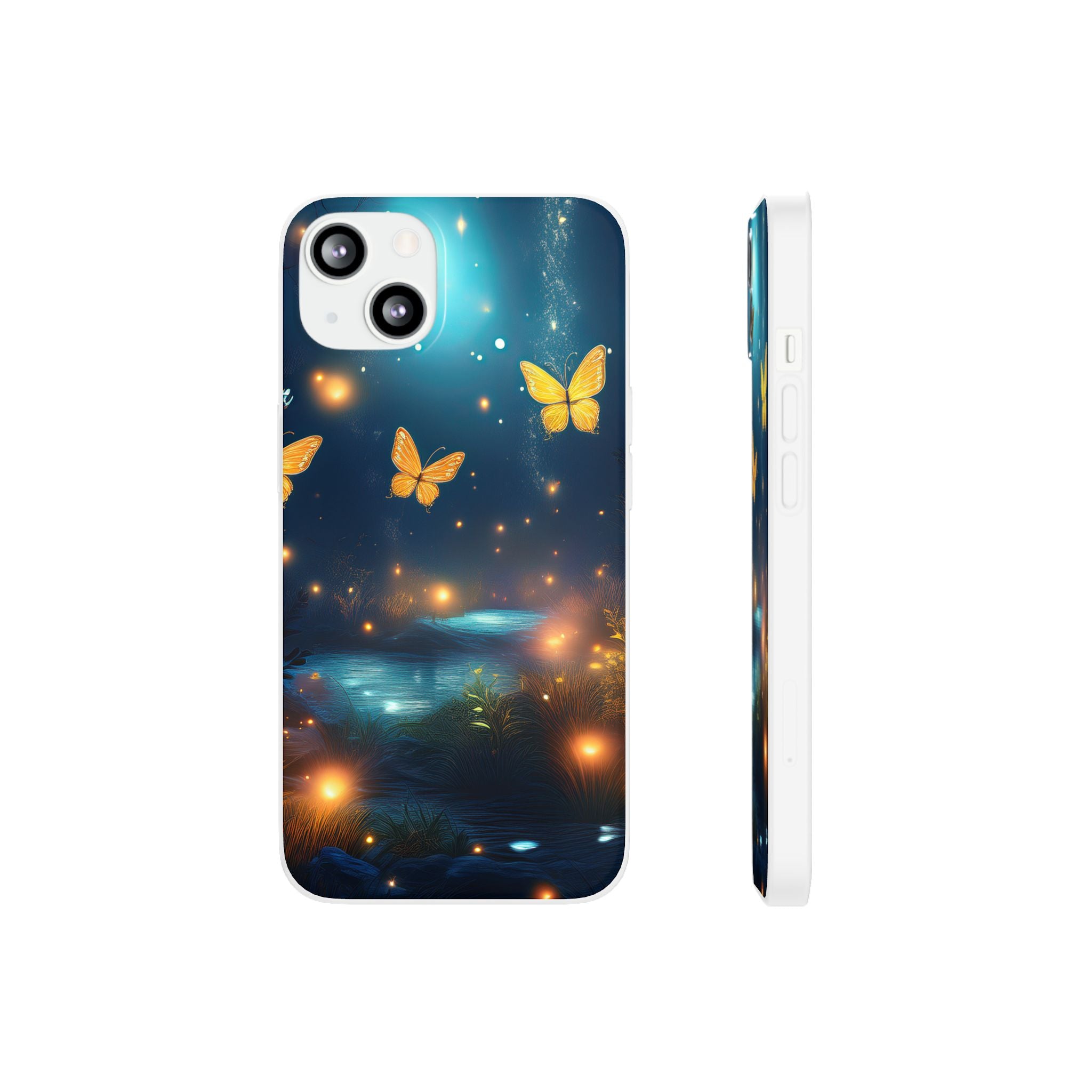 Butterfly Night Sky Phone Case – Glowing Firefly Fantasy for iPhone