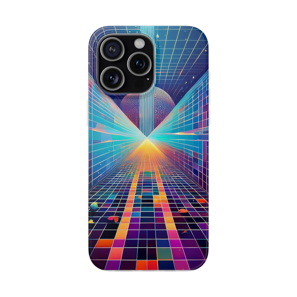 Retro Wave Phone Case — Neon Grid Sci‑Fi iPhone Cover