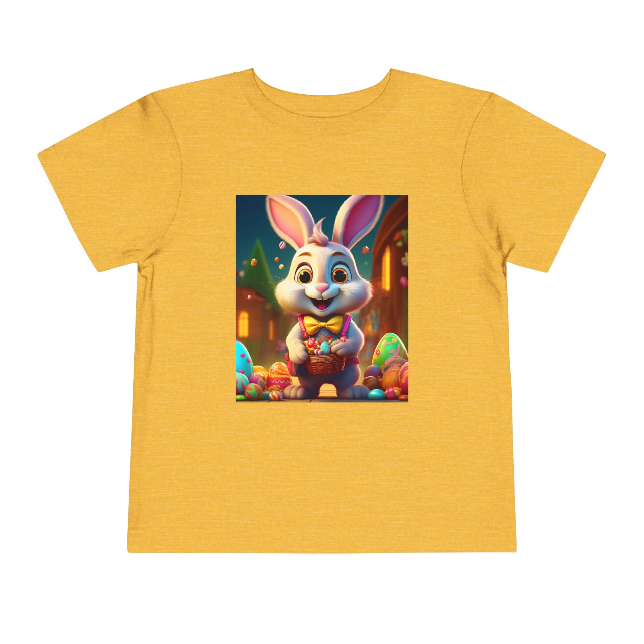 Easter Bunny Toddler Tee — Cute Bunny with Eggs Graphic Shirt