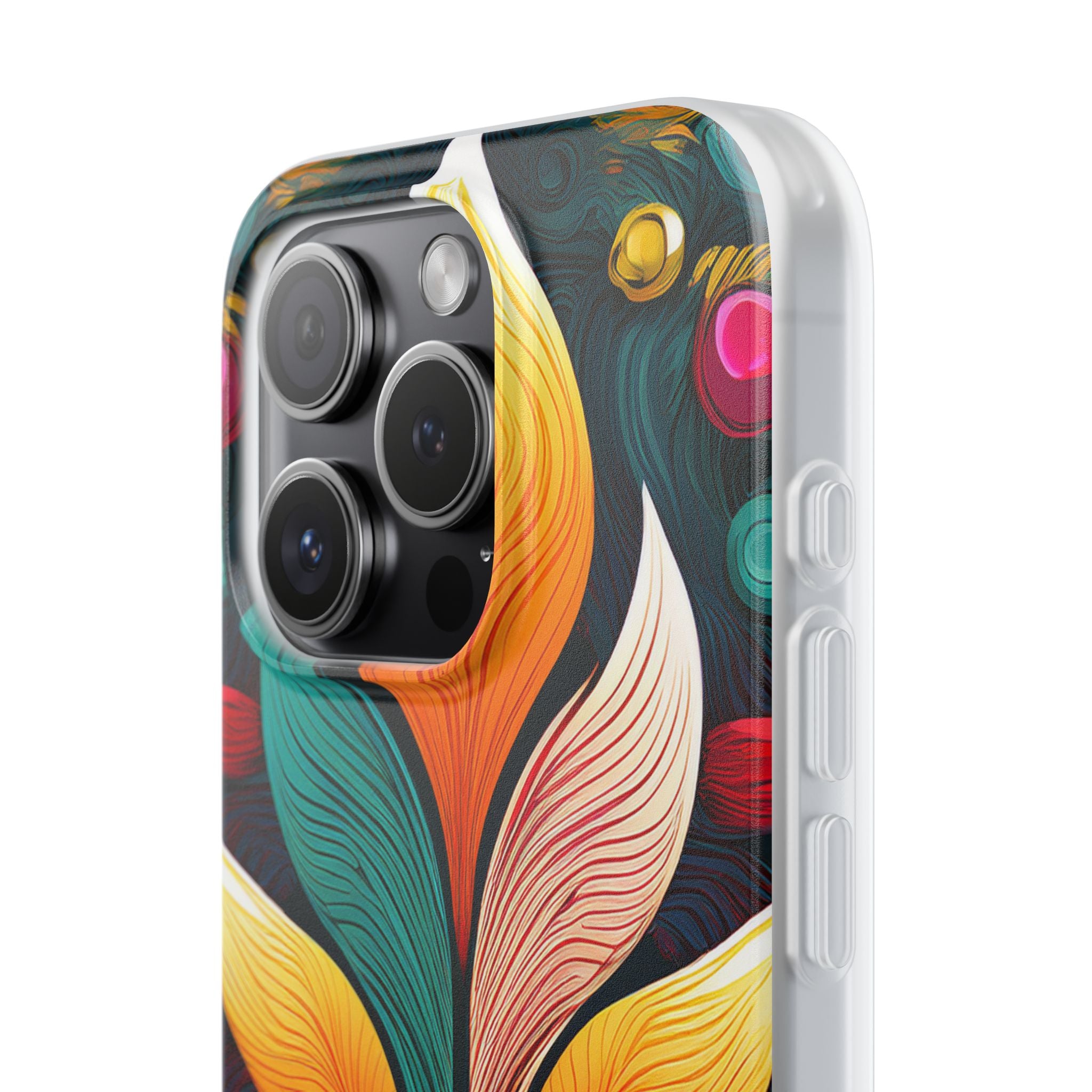 Floral Swirl Phone Case — Vibrant Boho Leaf Art Protective Cover