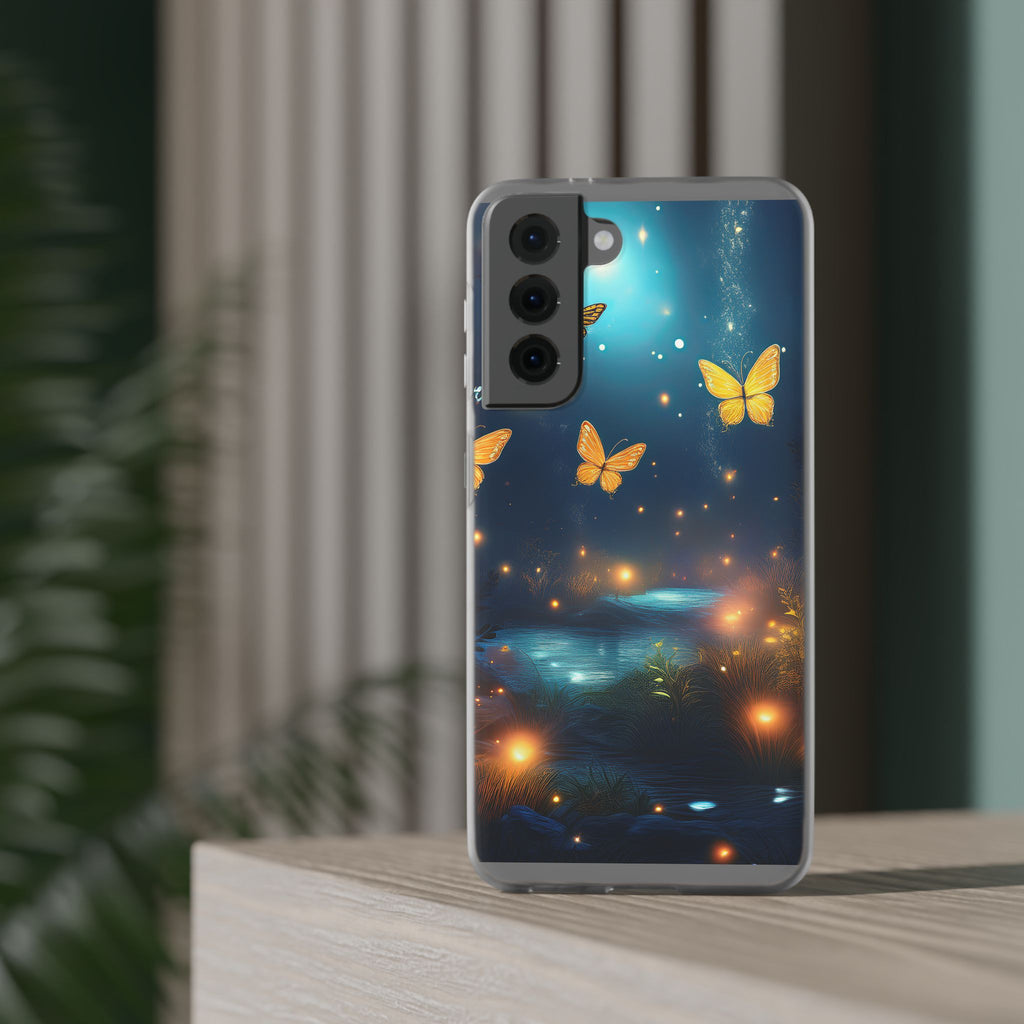 Butterfly Night Sky Phone Case – Glowing Firefly Fantasy for iPhone