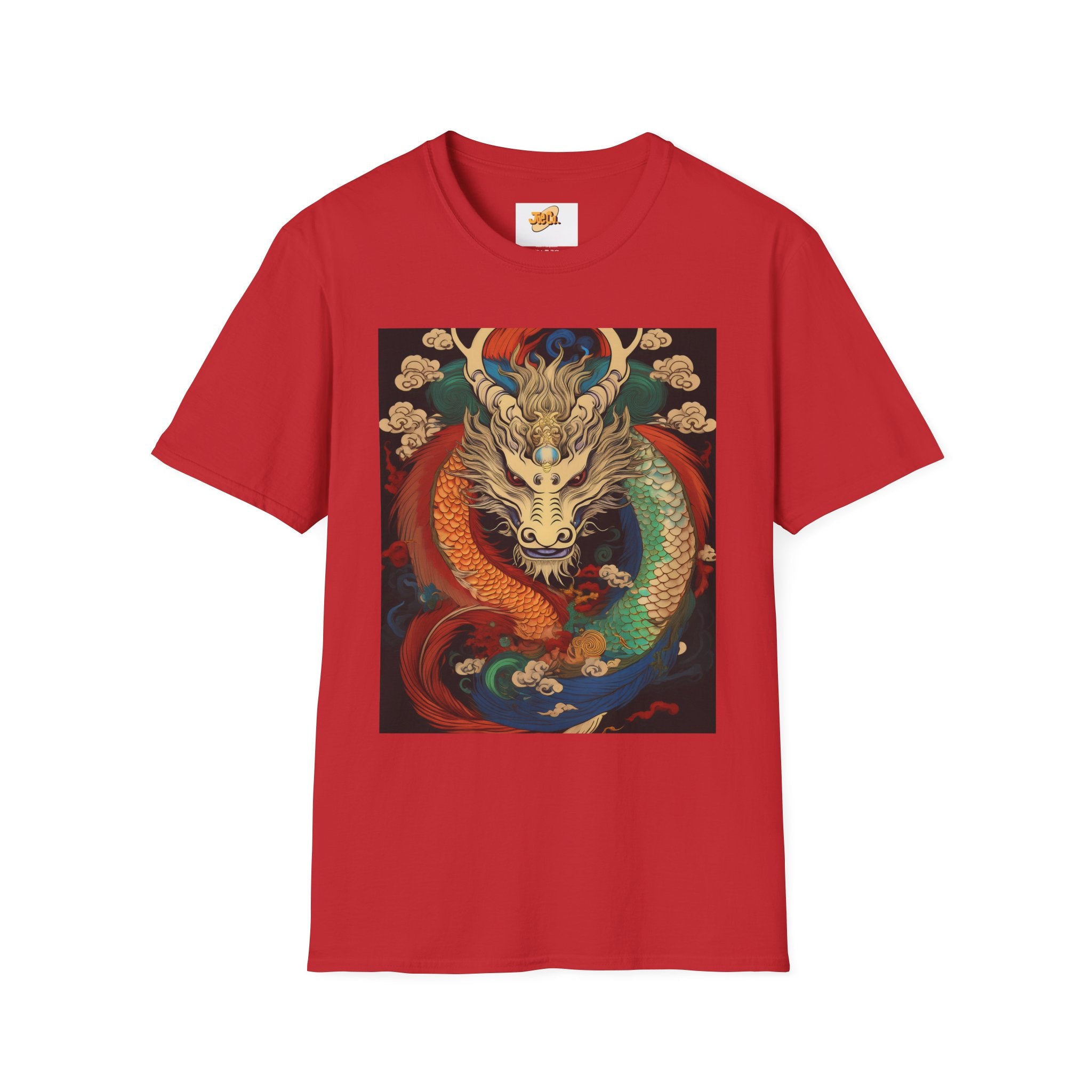 Dragon Koi Fusion T-Shirt — Vibrant Asian Mythical Dragon & Koi Art Tee