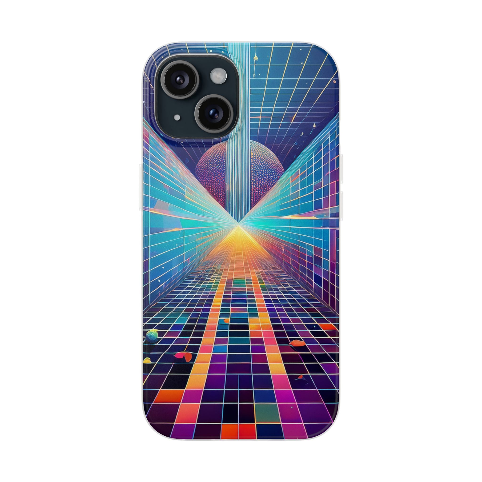 Retro Wave Phone Case — Neon Grid Sci‑Fi iPhone Cover