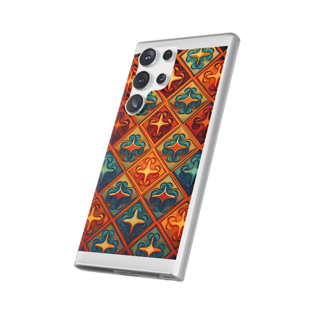Vintage Tile Pattern Phone Case — Retro Moroccan Geometric Flexi Case