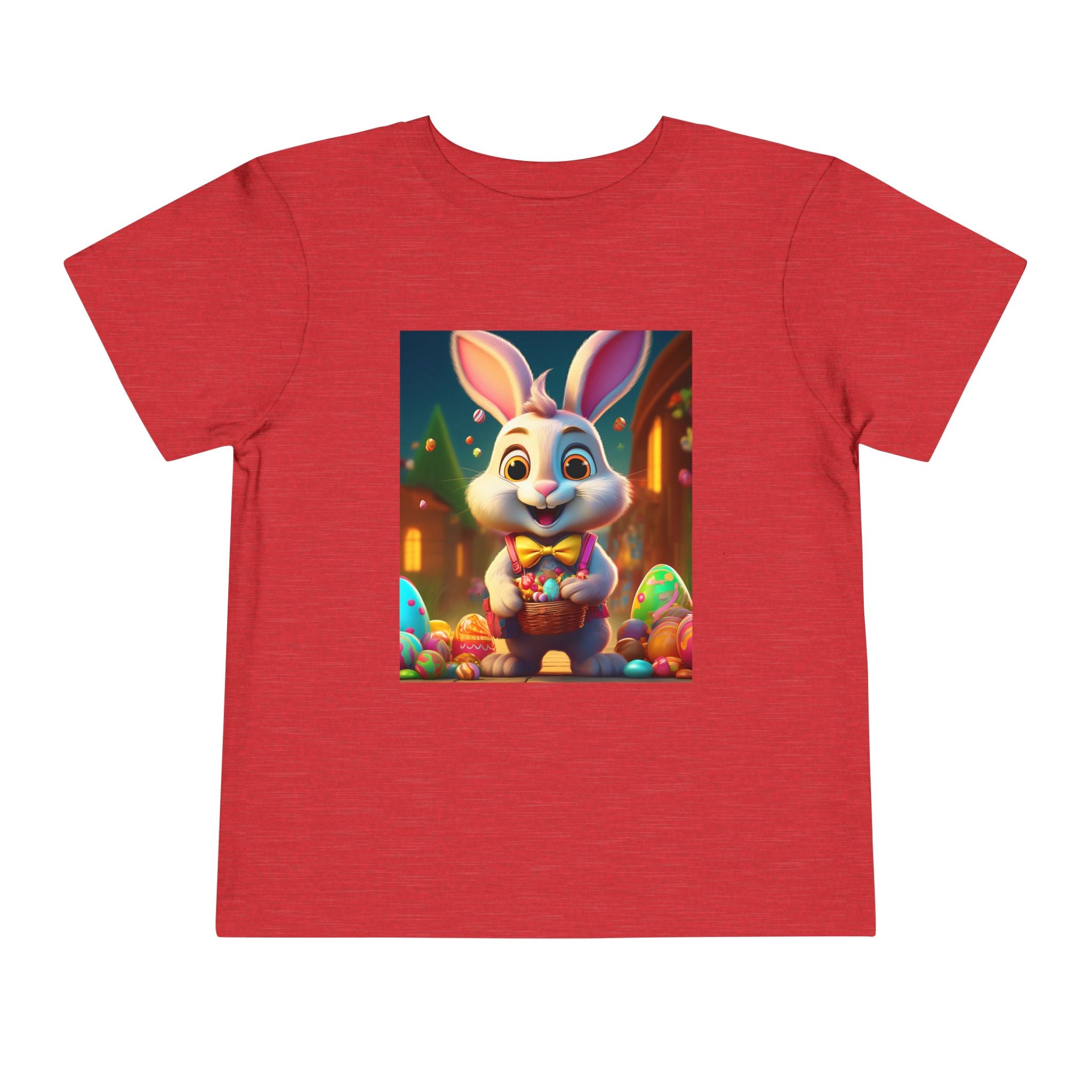 Easter Bunny Toddler Tee — Cute Bunny with Eggs Graphic Shirt