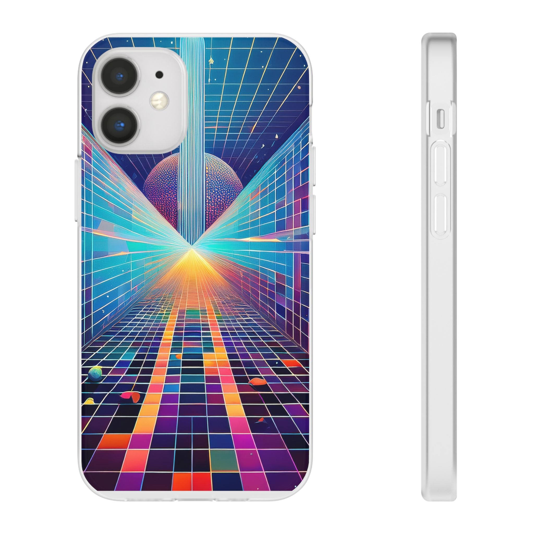 Retro Wave Phone Case — Neon Grid Sci‑Fi iPhone Cover