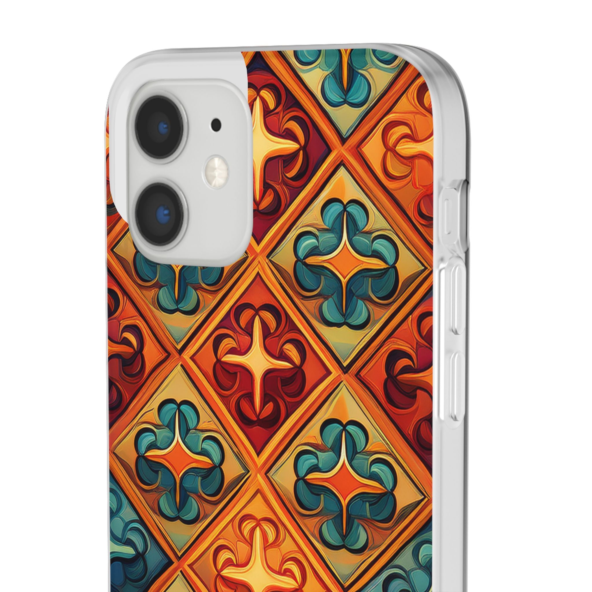Vintage Tile Pattern Phone Case — Retro Moroccan Geometric Flexi Case