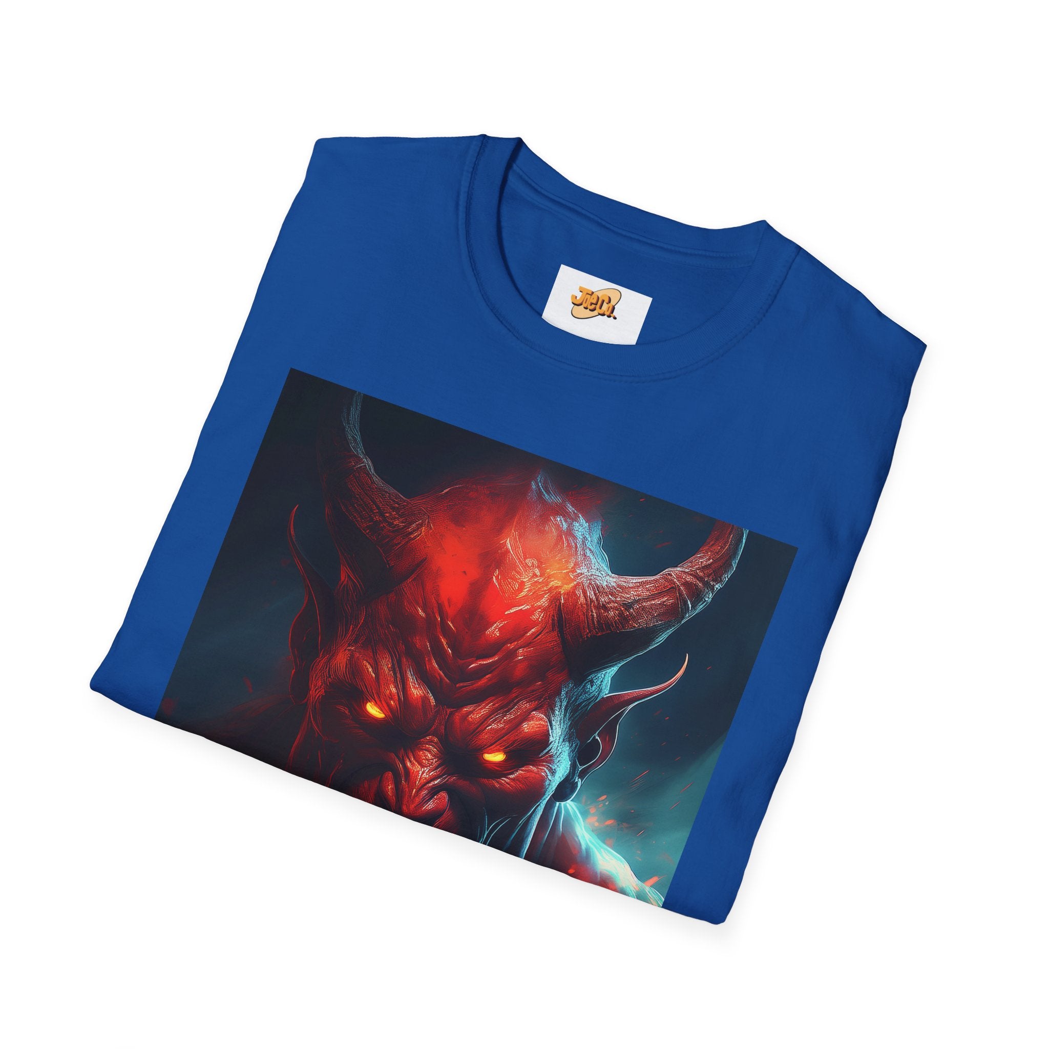 Demon Skull T-Shirt — Fiery Horned Demon Graphic Tee
