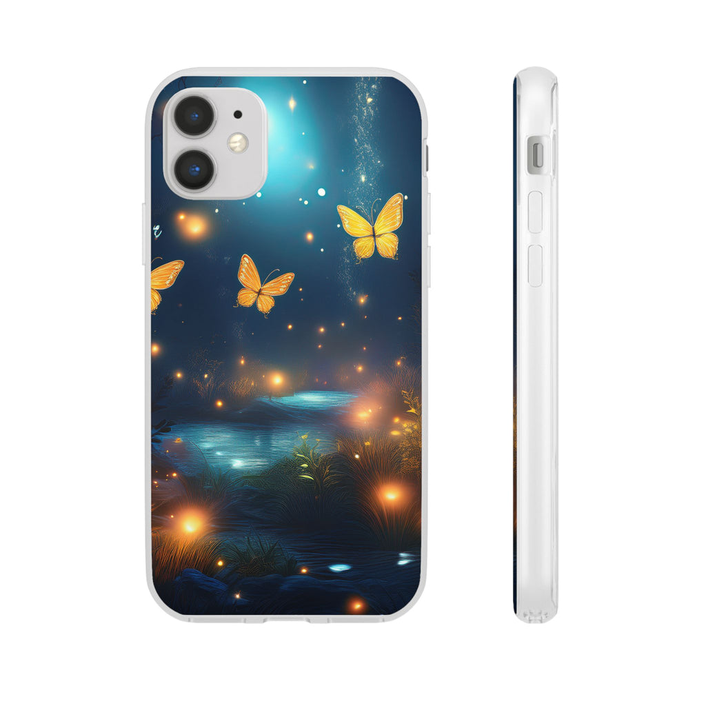 Butterfly Night Sky Phone Case – Glowing Firefly Fantasy for iPhone
