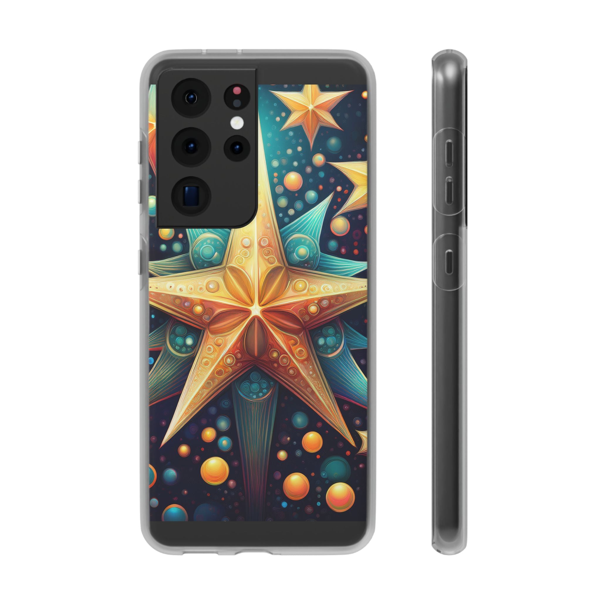Starburst Galaxy Phone Case — Colorful Cosmic Star Design Flexible Case