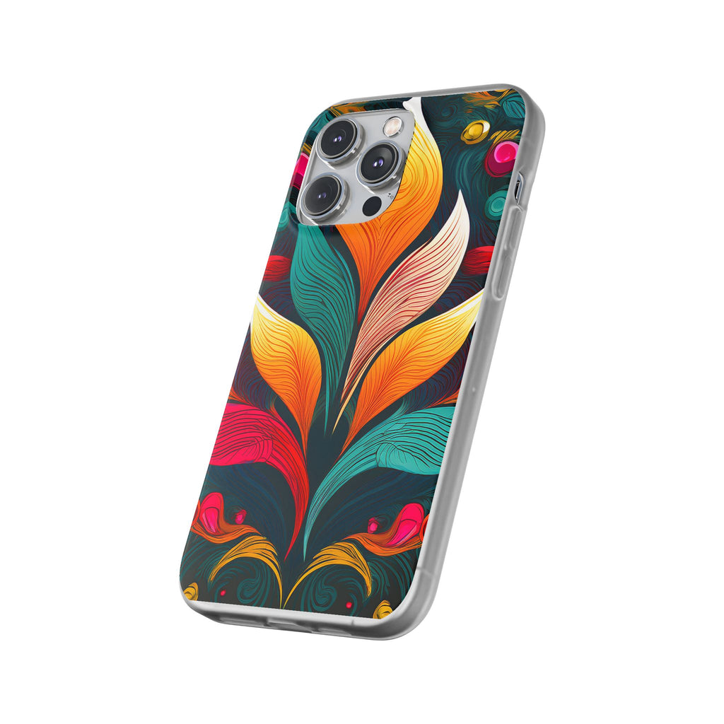 Floral Swirl Phone Case — Vibrant Boho Leaf Art Protective Cover