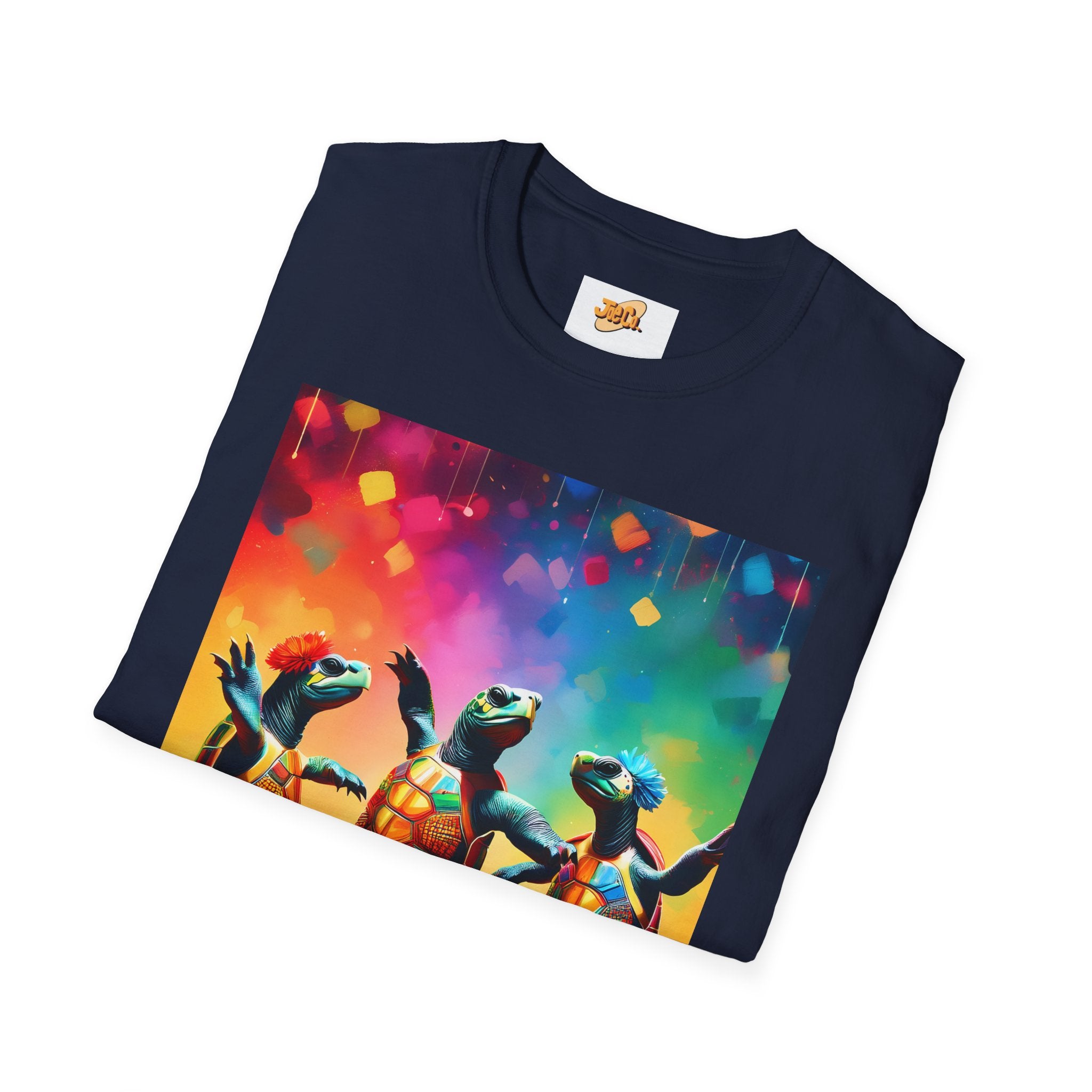 Dancing Turtles Graphic T-Shirt — Colorful Party Sea Turtle Tee