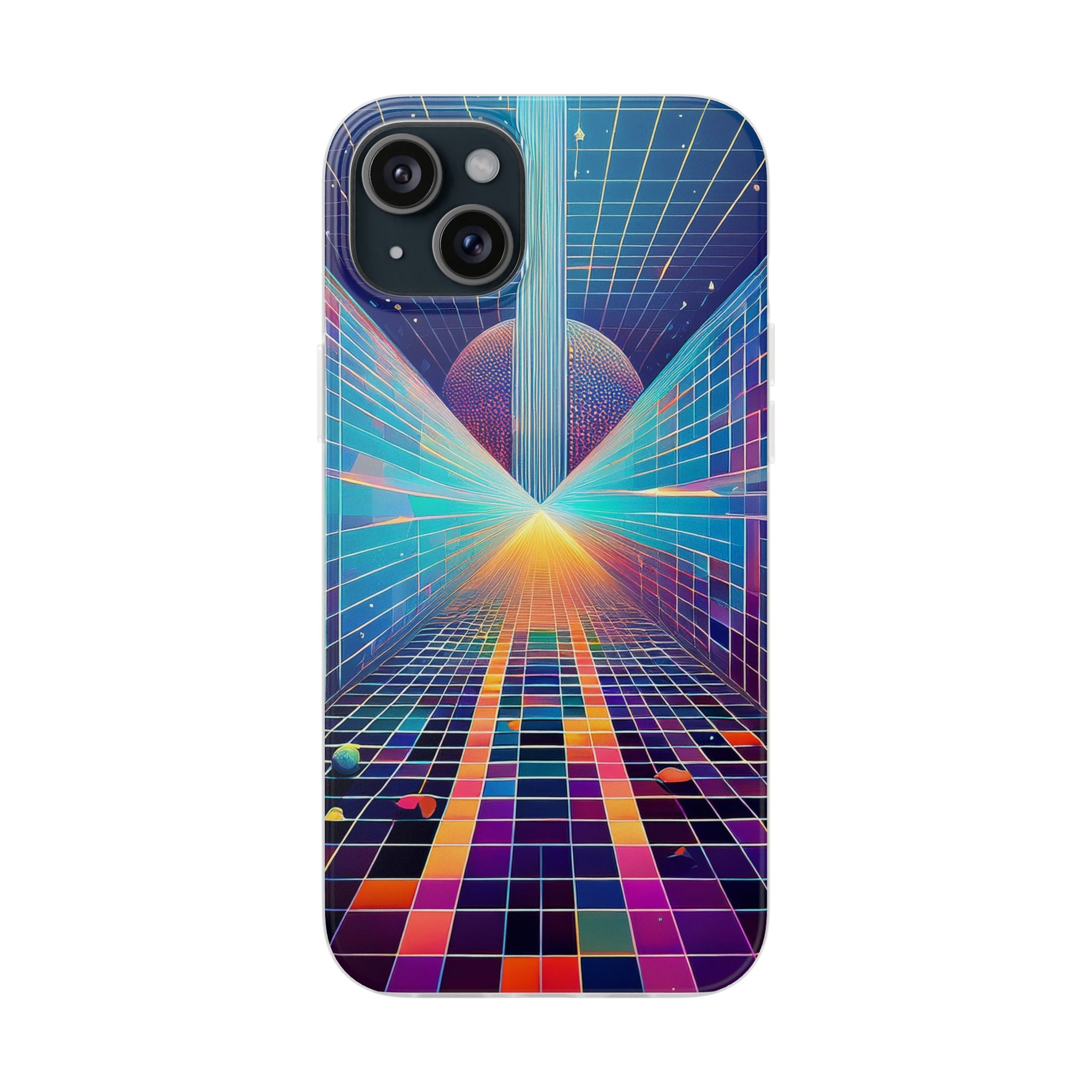 Retro Wave Phone Case — Neon Grid Sci‑Fi iPhone Cover