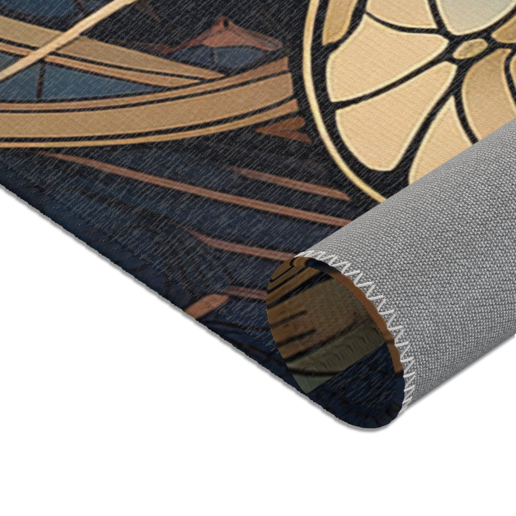 Art Nouveau Dragonfly Area Rug — Vintage Botanical Accent Rug