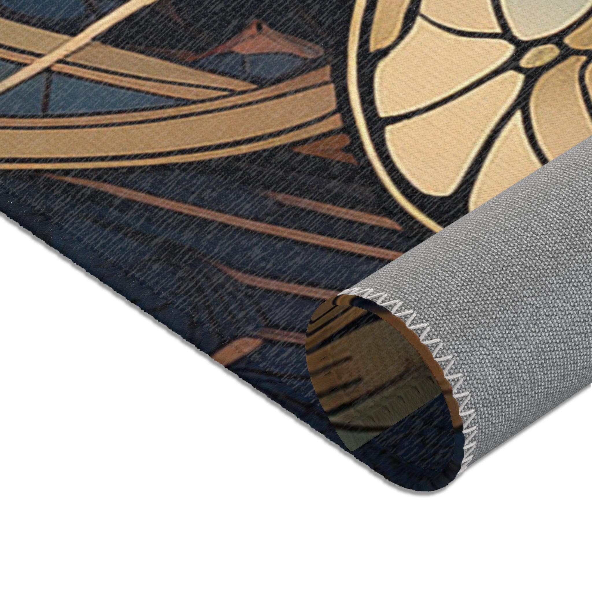 Art Nouveau Dragonfly Area Rug — Vintage Botanical Accent Rug