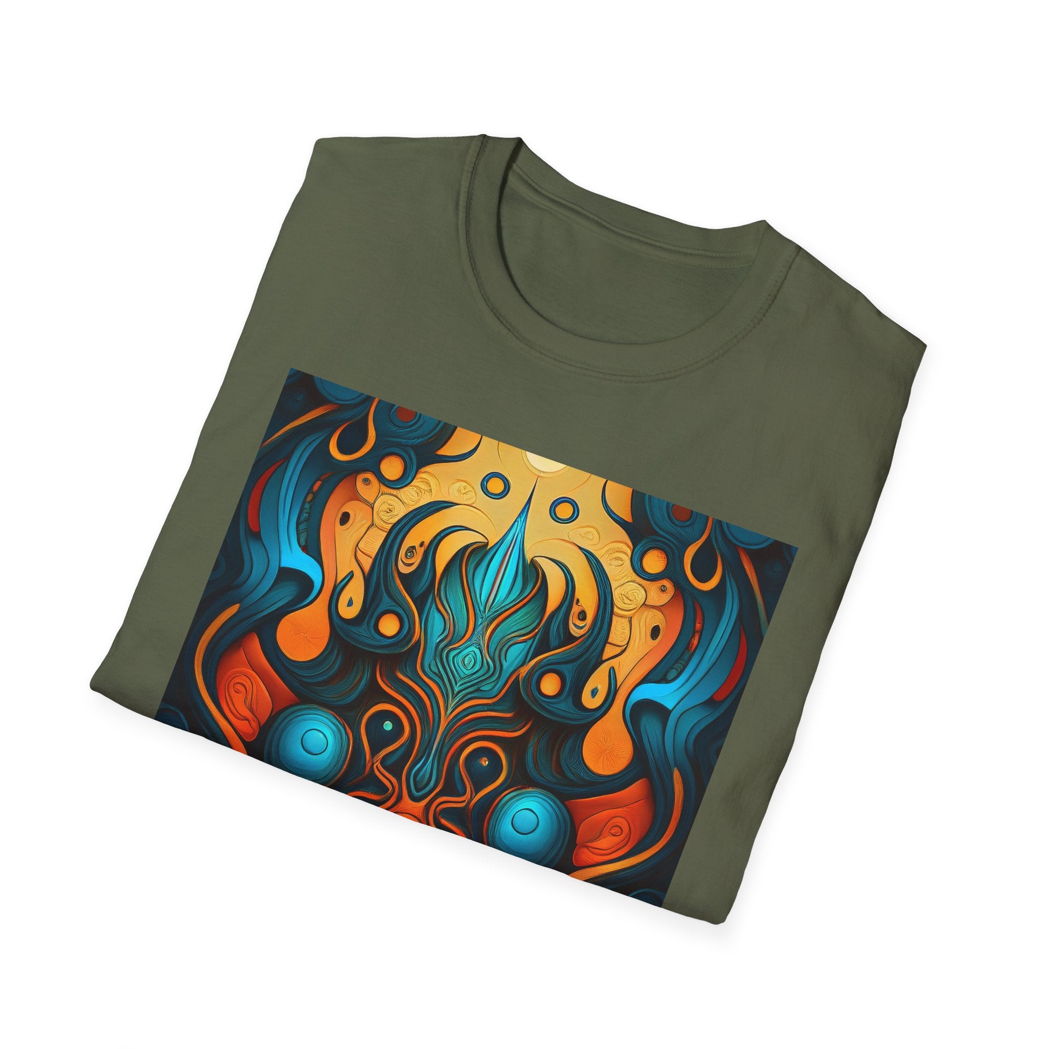 Psychedelic Abstract Mask T-Shirt — Vibrant Tribal Floral Art Tee