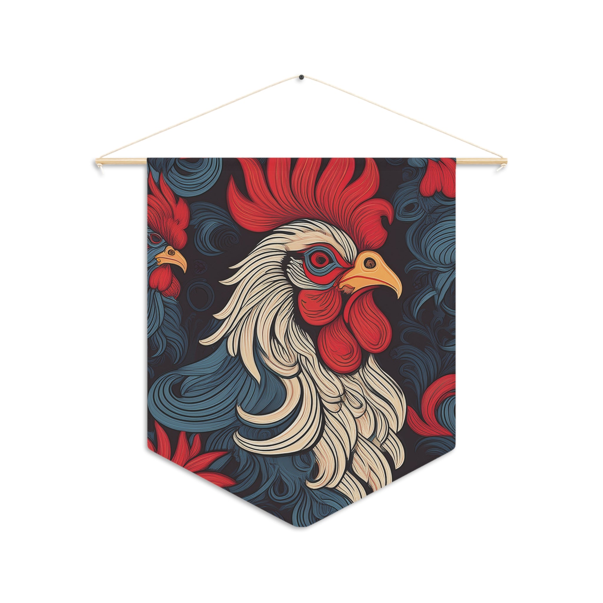 Rooster Pennant Wall Banner — Bold Vintage Farmhouse Decor