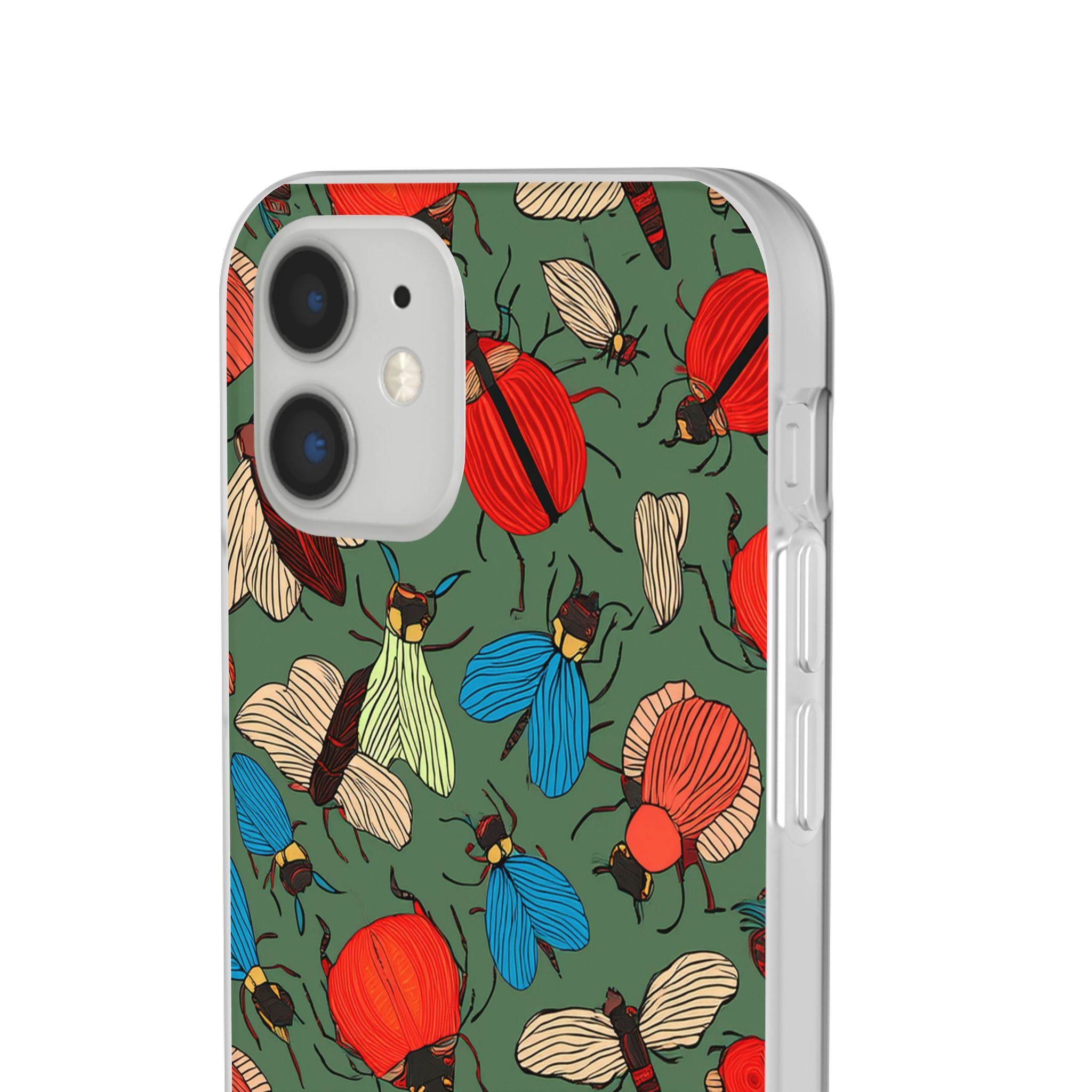 Bug Pattern Phone Case — Colorful Beetles & Flies Design