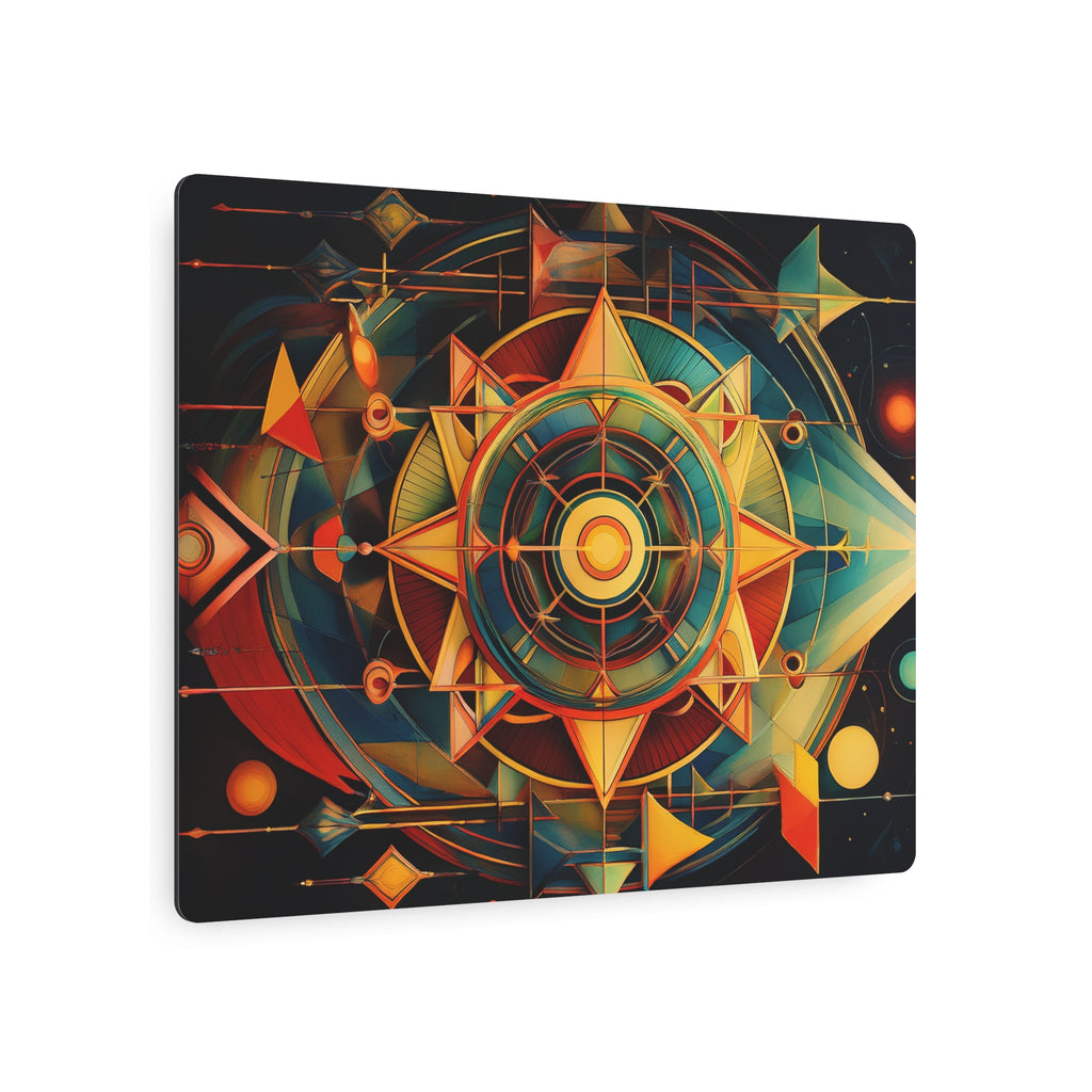 Geometric Compass Metal Art Sign — Abstract Nautical Wall Decor