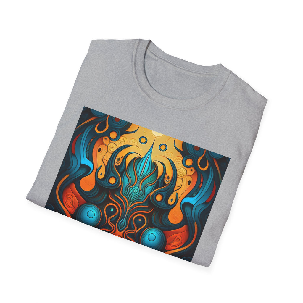 Psychedelic Abstract Mask T-Shirt — Vibrant Tribal Floral Art Tee