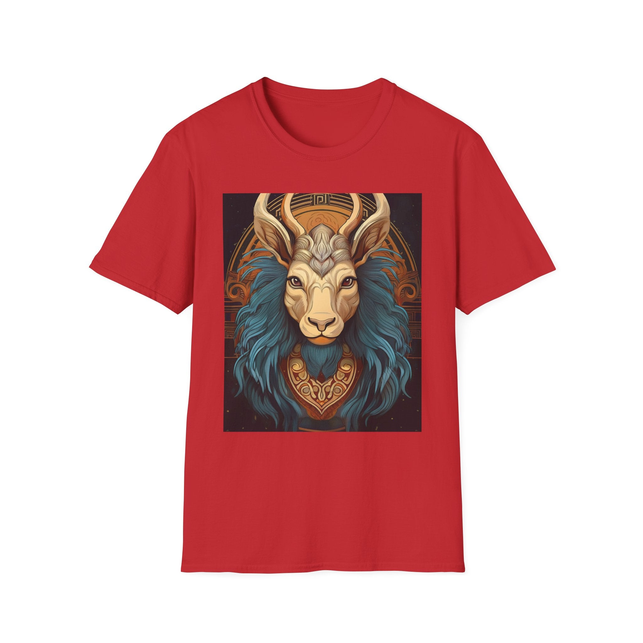 Mythic Ram Graphic T-Shirt — Ornate Zodiac/Leo-Inspired Art