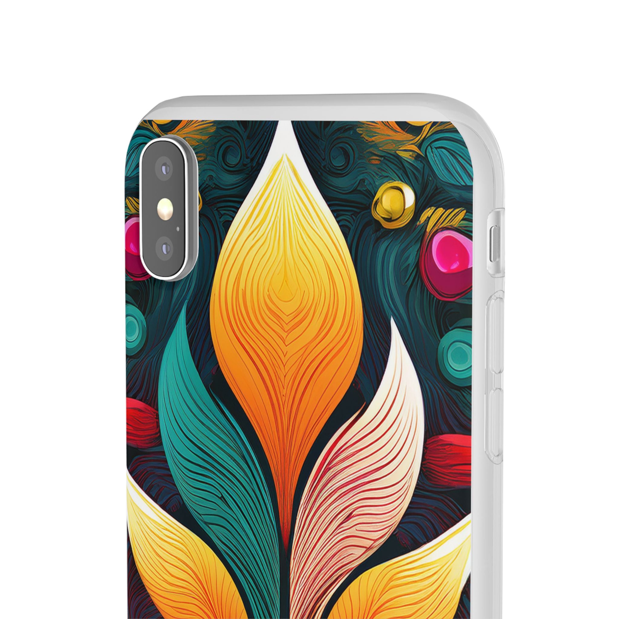 Floral Swirl Phone Case — Vibrant Boho Leaf Art Protective Cover