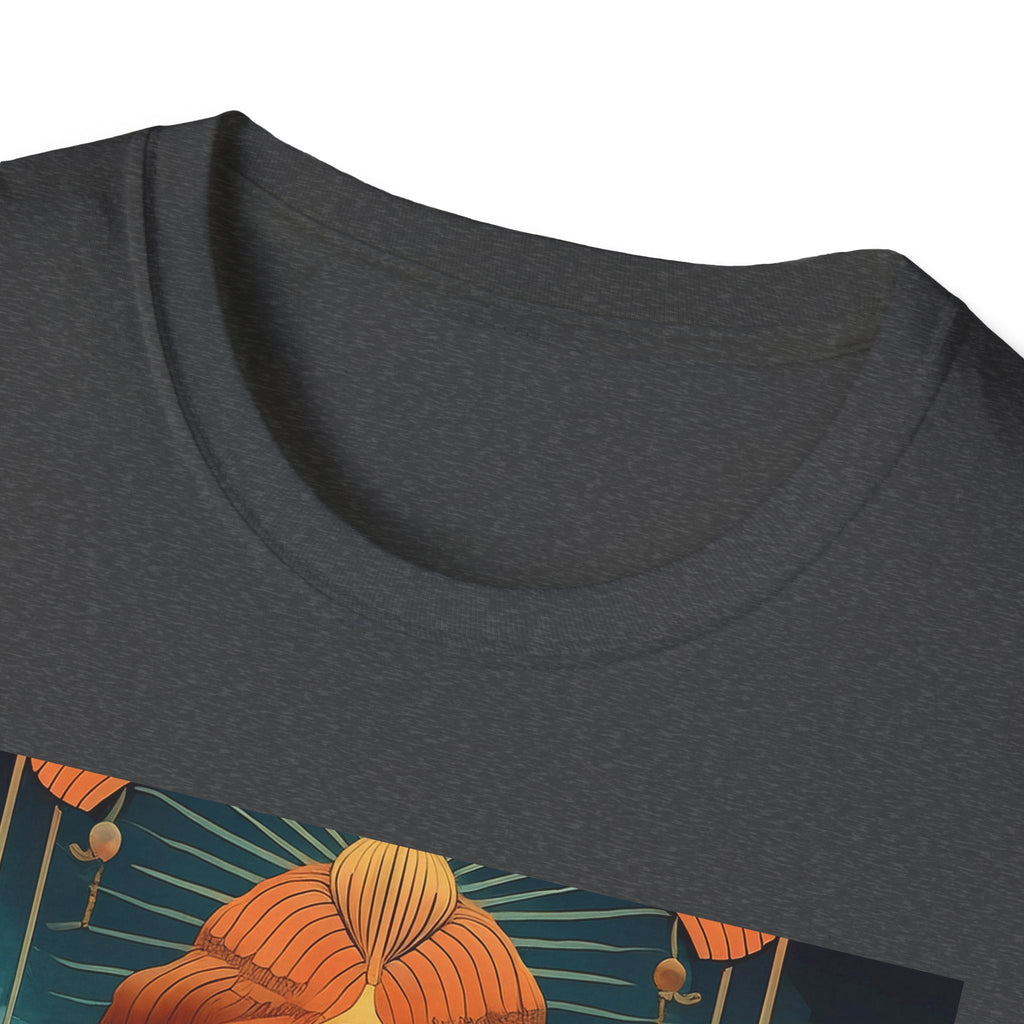 Meditative Goddess T-Shirt — Tranquil Floral Face Art Tee