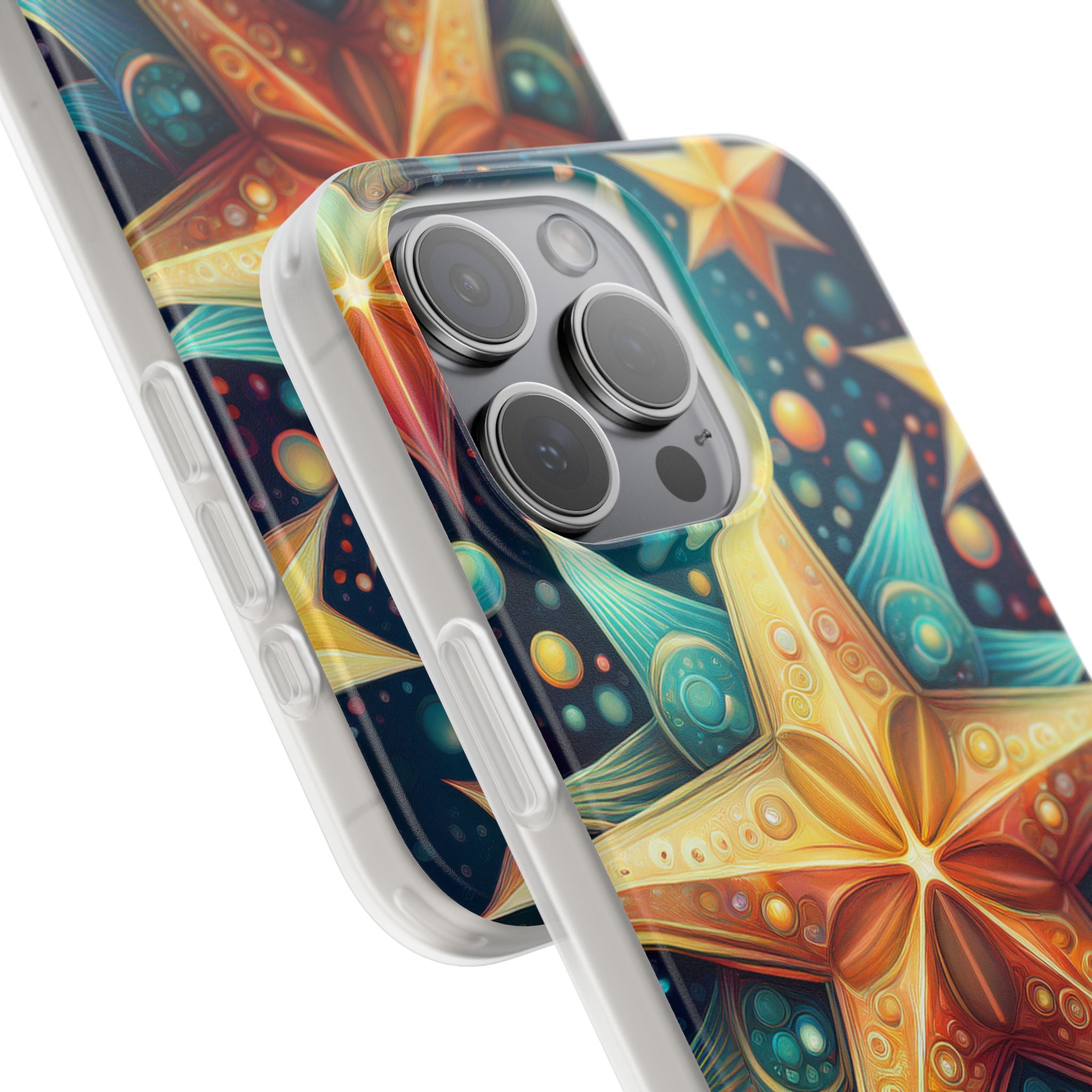 Starburst Galaxy Phone Case — Colorful Cosmic Star Design Flexible Case