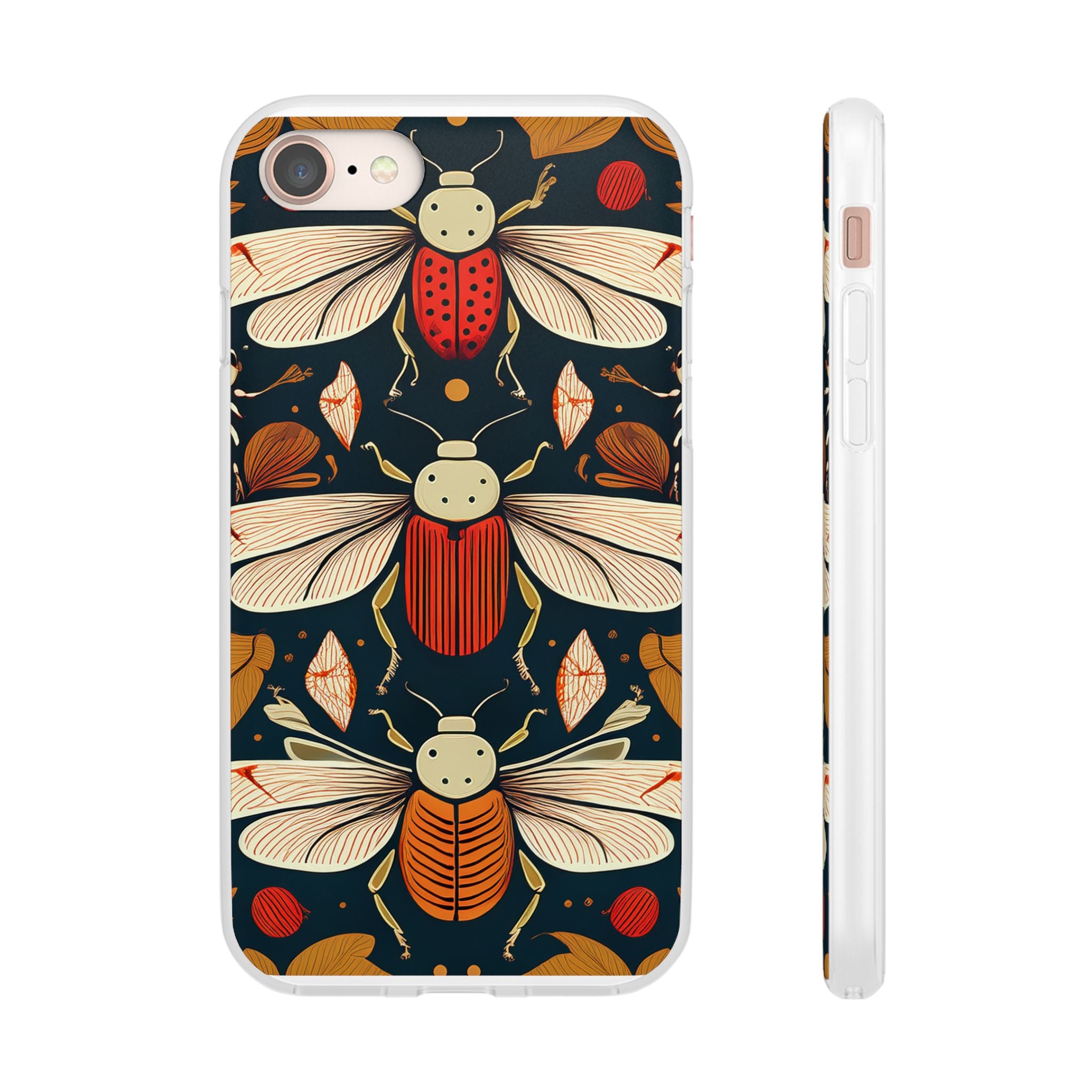 Bug Pattern Phone Case — Vintage Floral Firefly Design