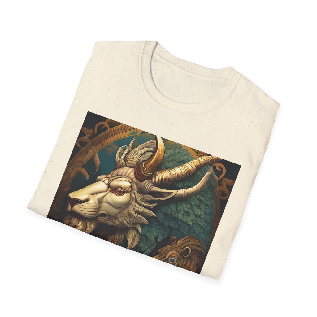 Mythical Beast Art T-Shirt — Majestic Ram & Goat Fantasy Illustration