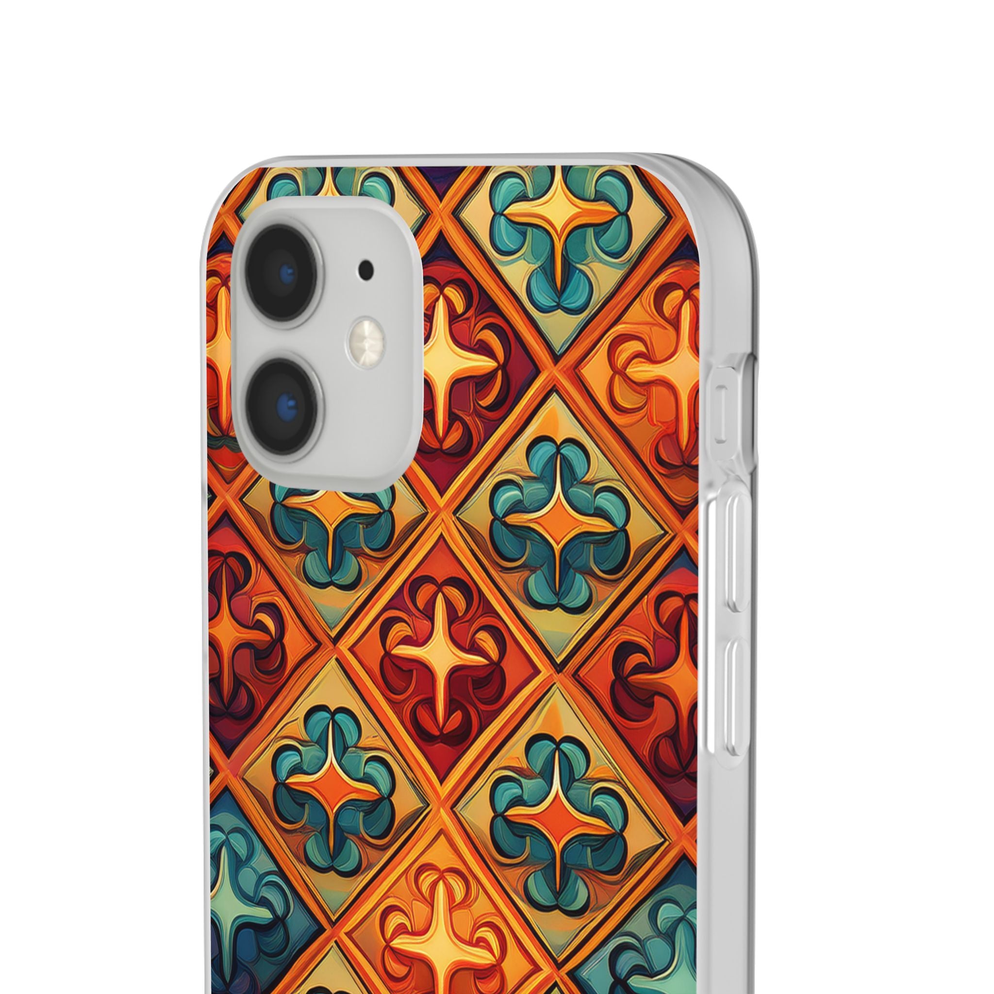Vintage Tile Pattern Phone Case — Retro Moroccan Geometric Flexi Case