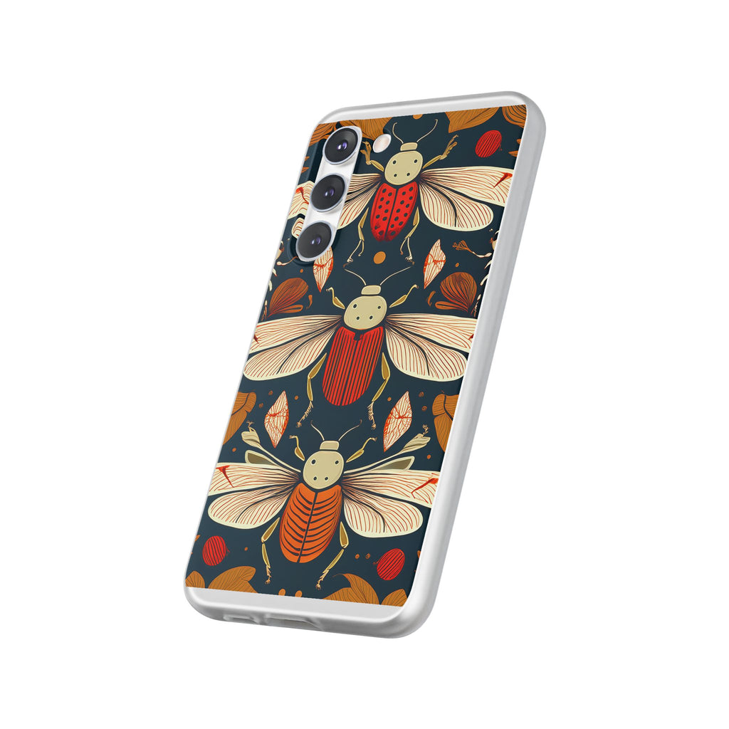 Bug Pattern Phone Case — Vintage Floral Firefly Design