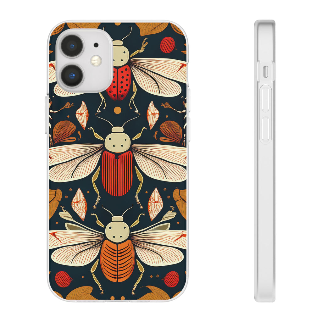 Bug Pattern Phone Case — Vintage Floral Firefly Design