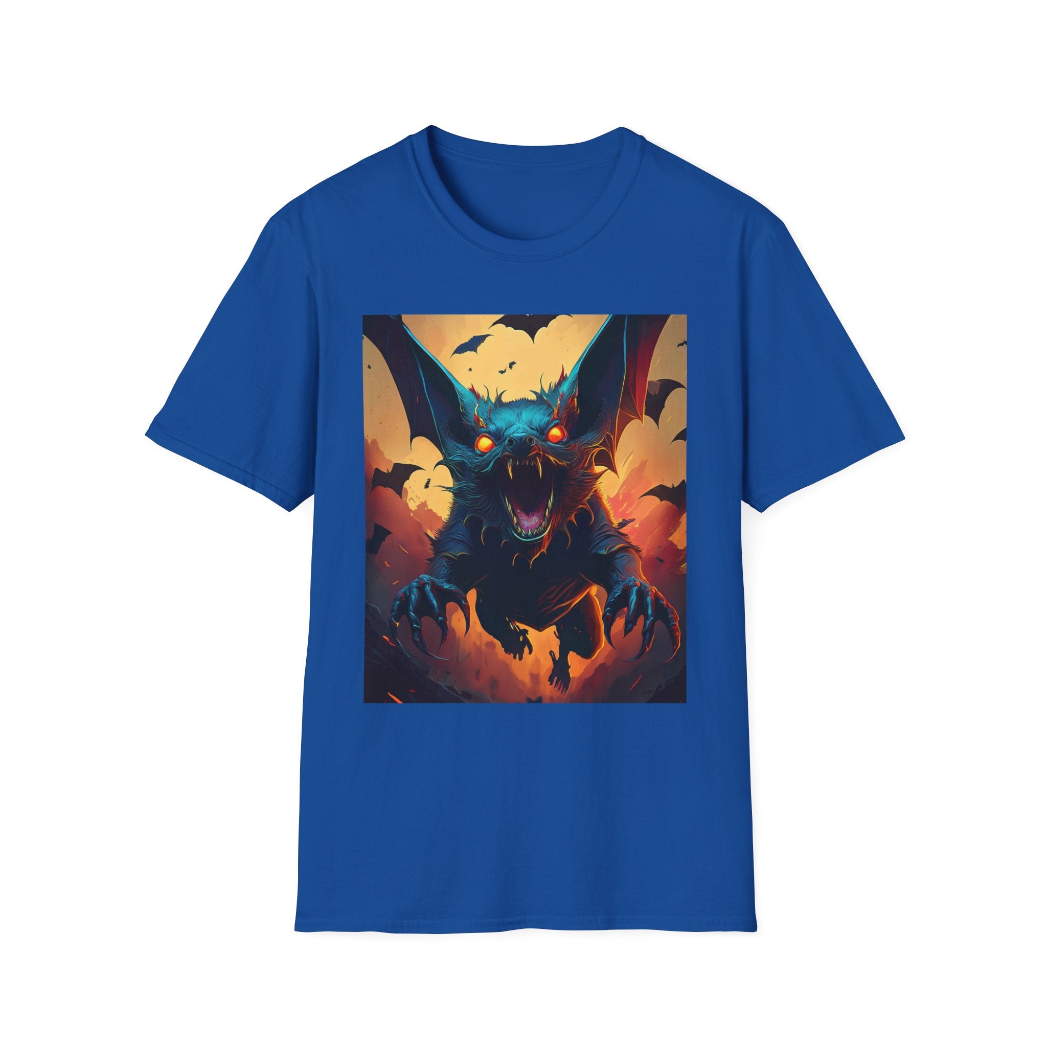 Halloween Bat Nightmare T-Shirt — Fiery Demon Bat Graphic Tee
