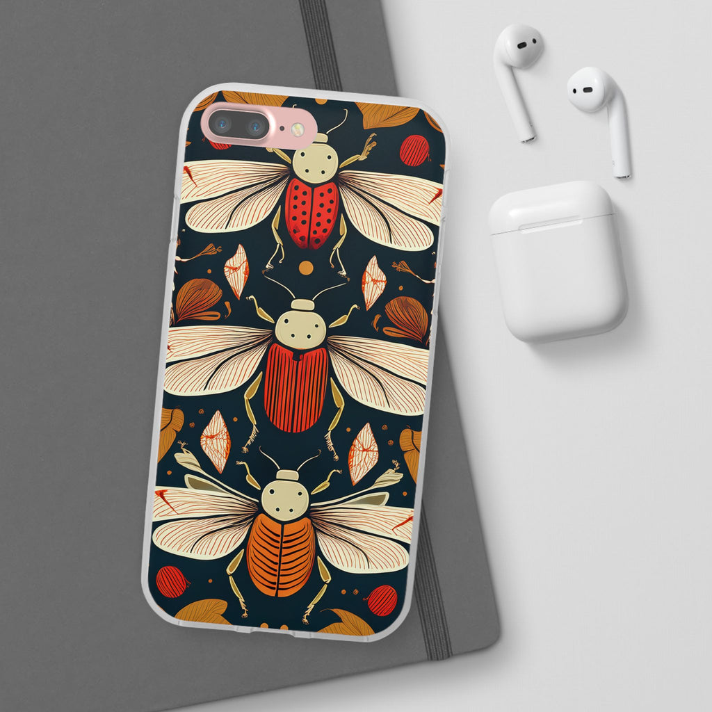 Bug Pattern Phone Case — Vintage Floral Firefly Design
