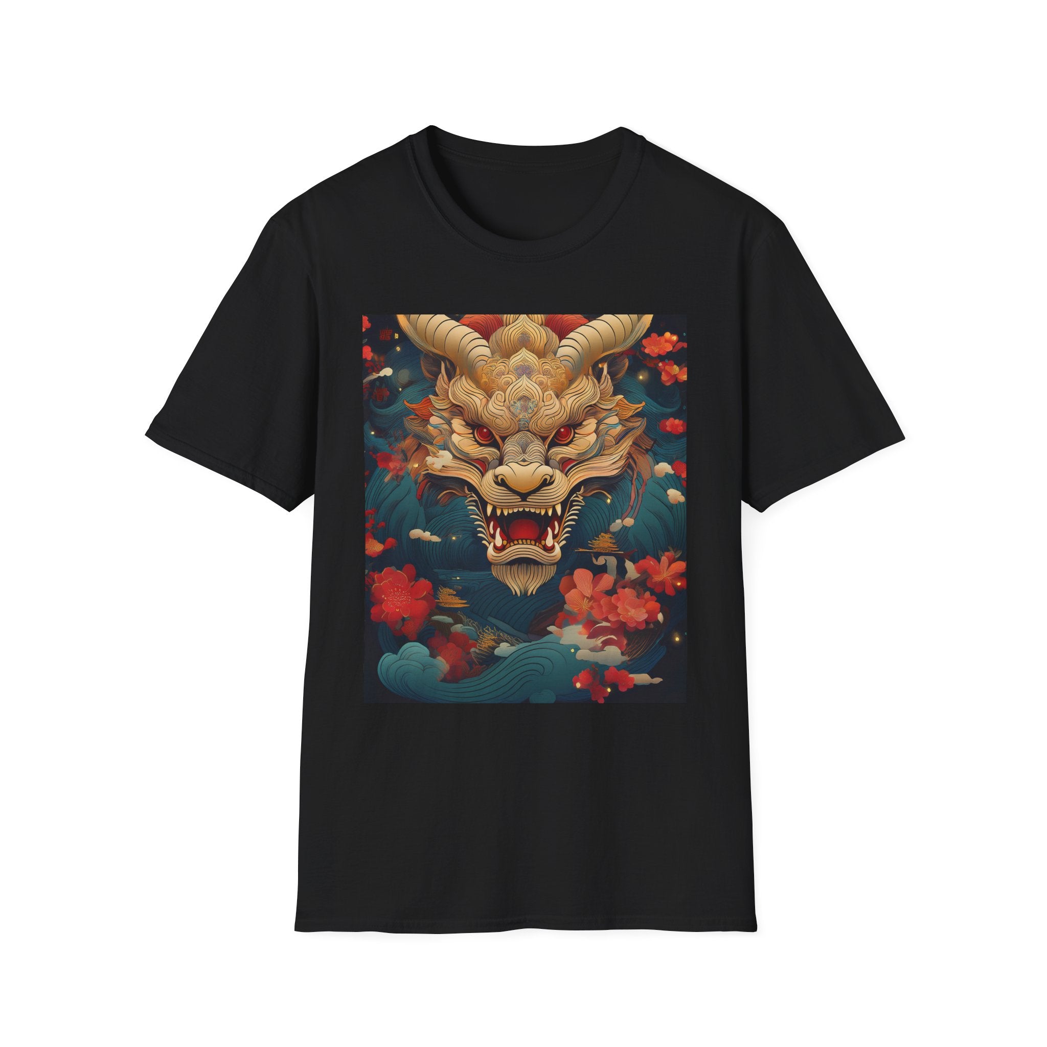 Dragon Mask T-Shirt — Asian Mythic Dragon Art Tee