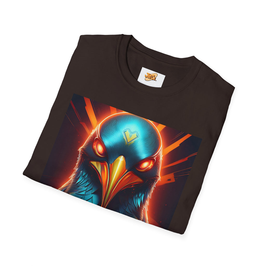 Mystic Raven Graphic T-Shirt — Neon Bird Art Tee
