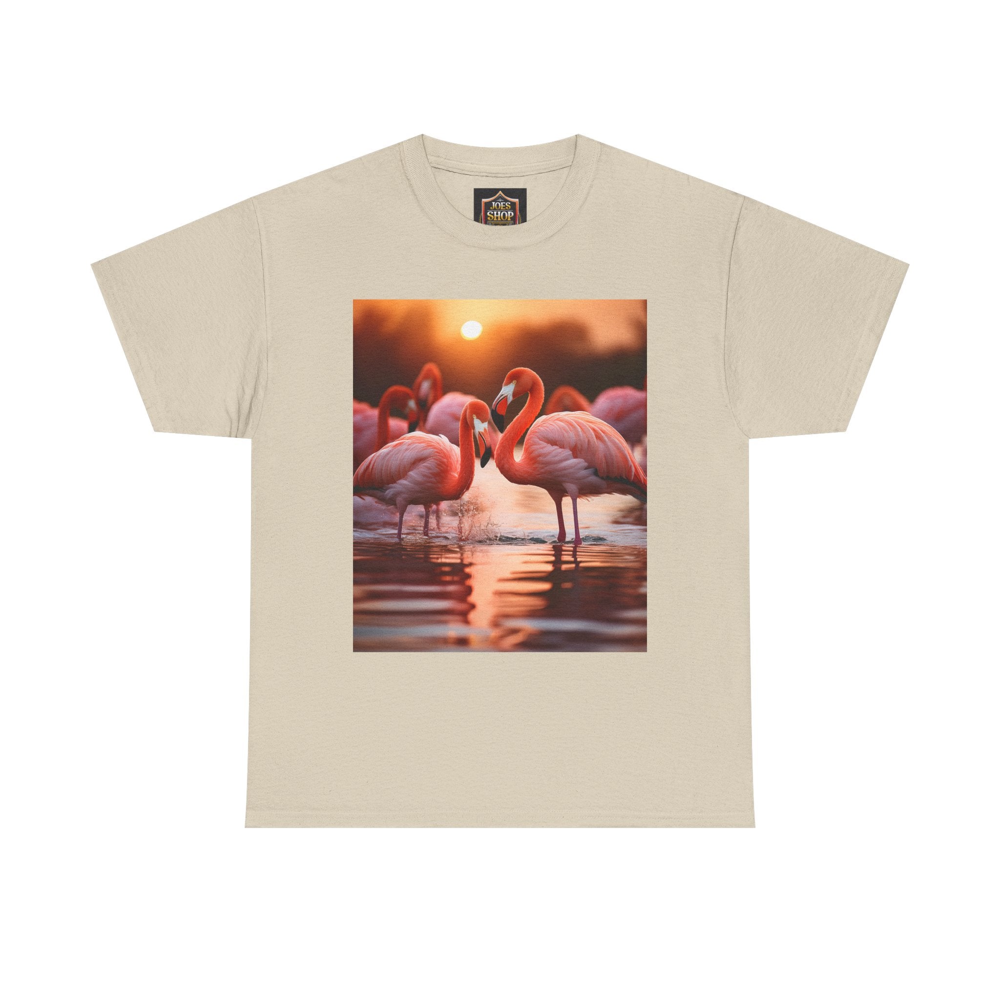 Flamingo Sunset T-Shirt — Tropical Flamingo Graphic Tee