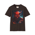 Demon Skull T-Shirt — Fiery Horned Demon Graphic Tee