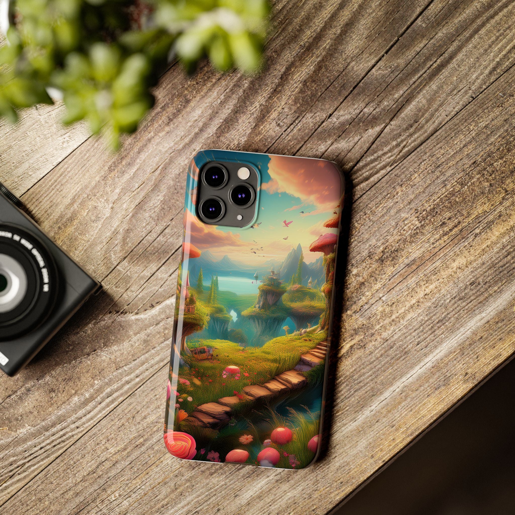 Fantasy Landscape Slim Phone Case — Enchanted Mushroom Path