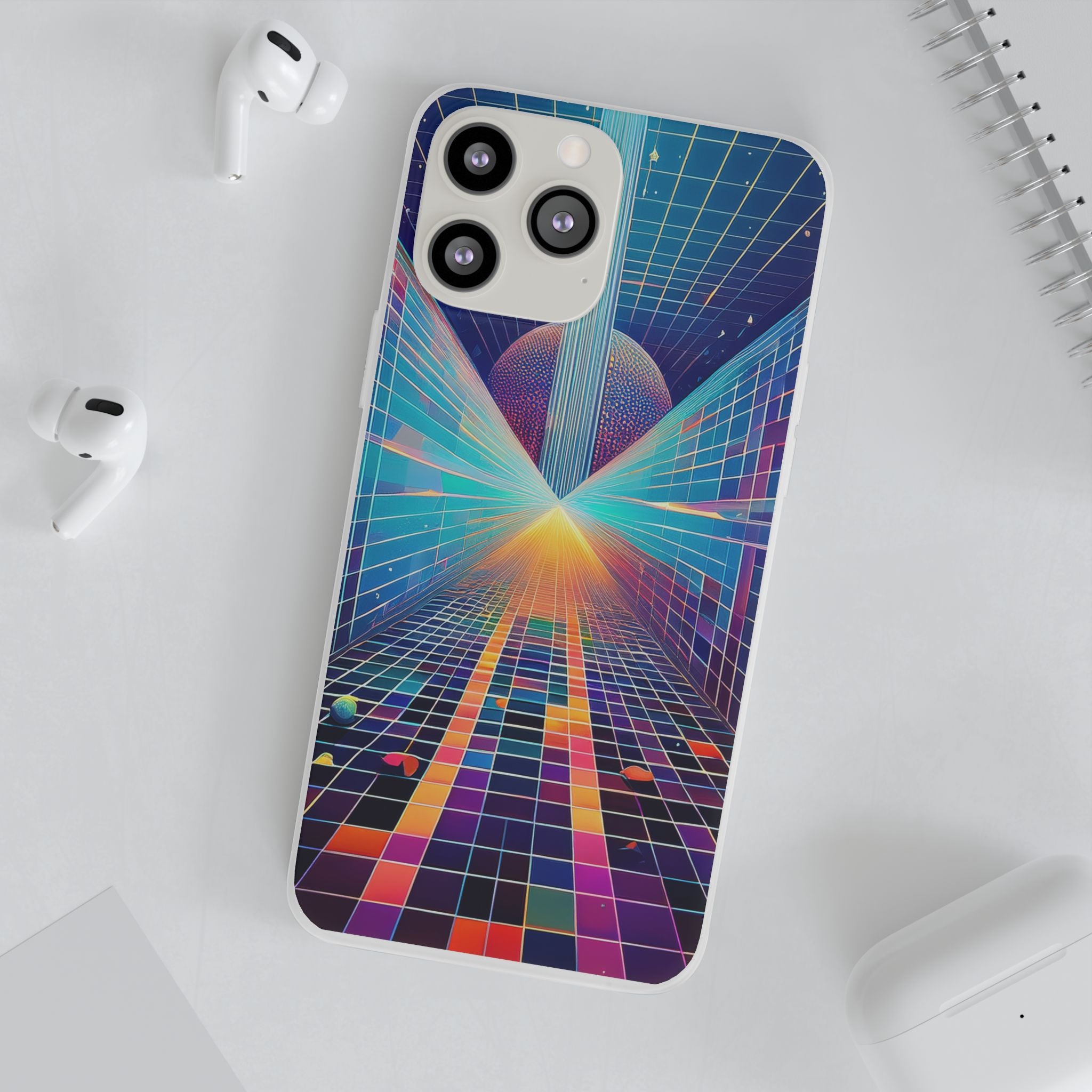 Retro Wave Phone Case — Neon Grid Sci‑Fi iPhone Cover
