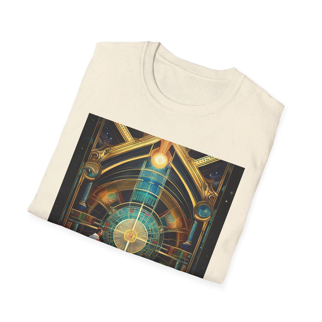 Mystic Observatory Art Tee — Cosmic Circle Gathering Graphic T-Shirt
